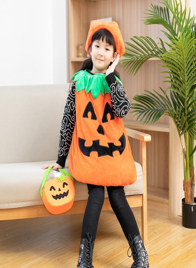 DearSun Halloween Pumpkin Costume, Kids Pumpkin Costume, High Class Soft Thick and Comfortable Plush Fabric (S Size 3-4yrs) - Image 5